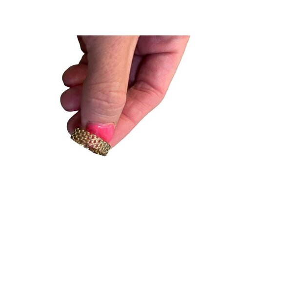 Shashi Linked Band Ring Gold Womens Size 6 - Picture 2 of 6